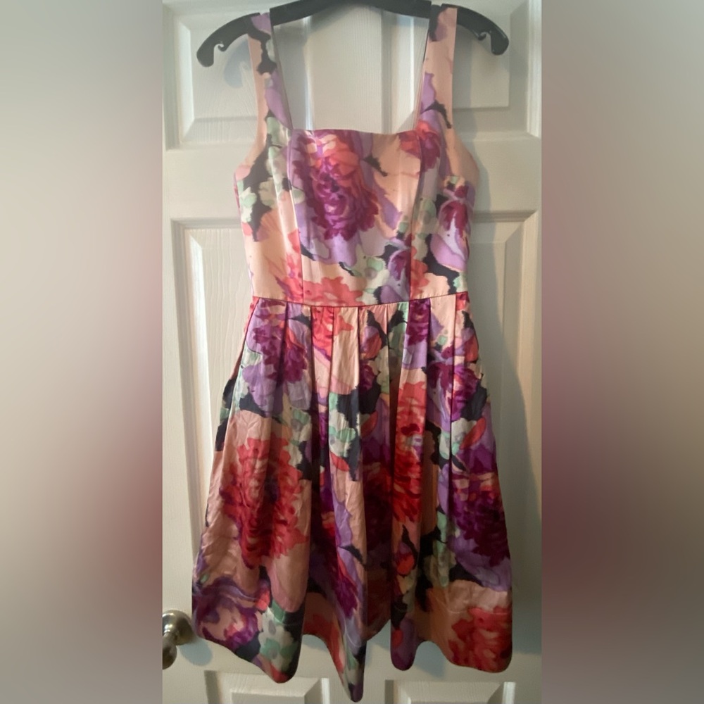 Betsey Johnson Collection pink silk floral dress with pockets. Size two. Lovely.